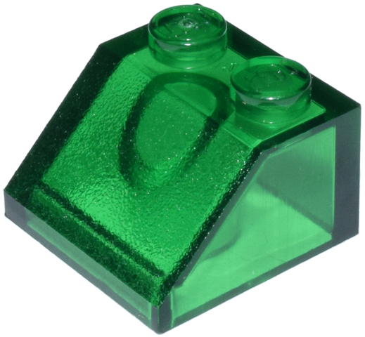Brick Sloped 45° 2 x 2 in Trans-Green