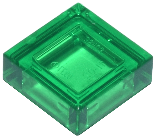 Tile 1 x 1 with Groove in Trans-Green