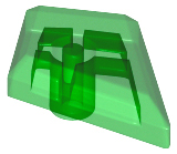 Tile Special 1 x 2 Diamond Plain in Trans-Green