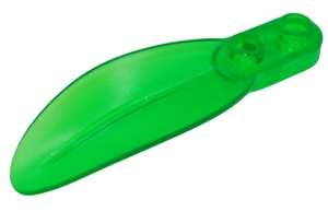Plant, Leaf 2 x 6 x 1 with 2 Studs in Trans-Green