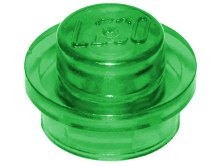 Plate Round 1 x 1 with Solid Stud in Trans-Green