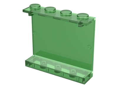 Panel 1 x 4 x 3 [Solid Studs] in Trans-Green