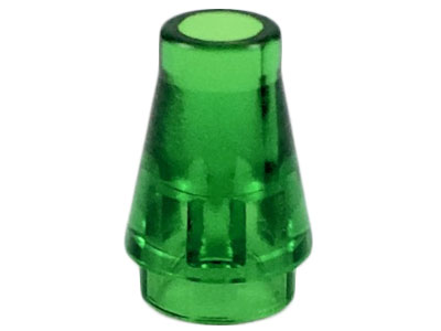 Cone 1 x 1 [No Top Groove] in Trans-Green