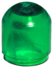 Brick Round 1 x 1 x 2/3 Light Bulb Cover in Trans-Green