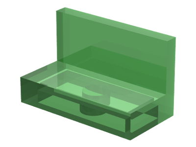 Panel 1 x 2 x 1 [Square Corners] in Trans-Green