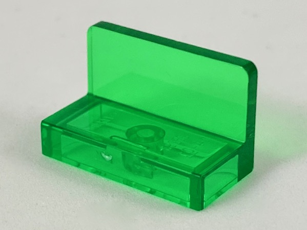 Panel 1 x 2 x 1 [Rounded Corners] in Trans-Green