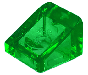 Brick Sloped 30° 1 x 1 x 2/3 (Cheese Slope) in Trans-Green