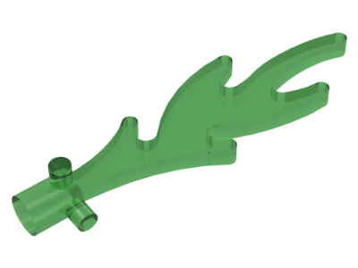 Wave / Flame Rounded with Base Pegs in Trans-Green