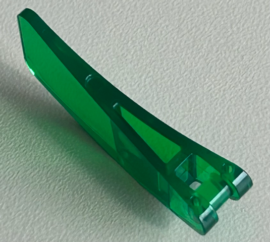 Animal Body Part, Fin 2 x4 with Handle in Trans-Green