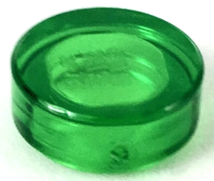 Tile Round 1 x 1 in Trans-Green