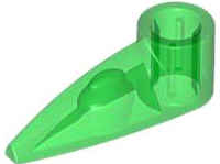 Technic Tooth 1 x 3 with Axle Hole [Hollow Underside] in Trans-Green