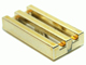 Tile Special 1 x 2 Grille with Bottom Groove in Chrome Gold