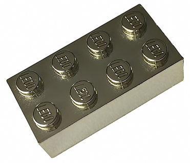 Brick 2 x 4 in Chrome Gold