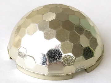 Dome Hemisphere 4 x 4 Multifaceted in Chrome Gold