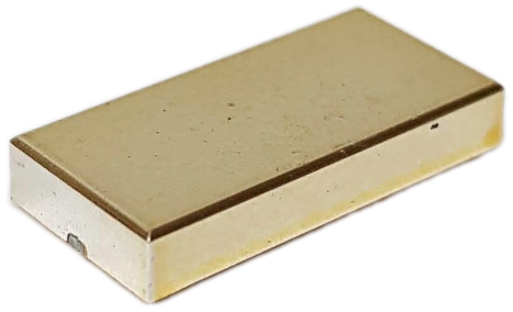 Tile 1 x 2 with Groove in Chrome Gold