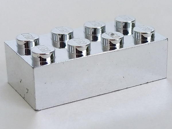 Brick 2 x 4 in Chrome Silver