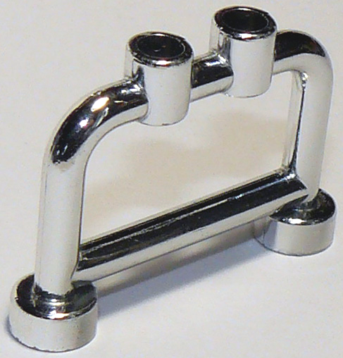 Bar 1 x 4 x 2 with Studs in Chrome Silver