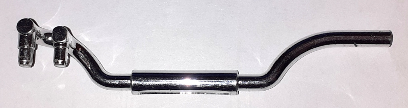 Exhaust Pipe Twin Inlet 11L Right in Chrome Silver