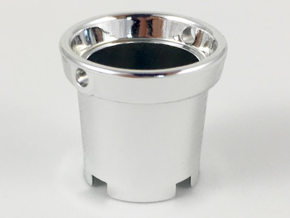 Bucket with Handle Holes and 5 Bottom Holes - Center Bottom Stud Holder in Chrome Silver