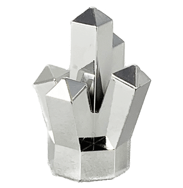 Rock 1 x 1 Crystal 5 Point in Chrome Silver