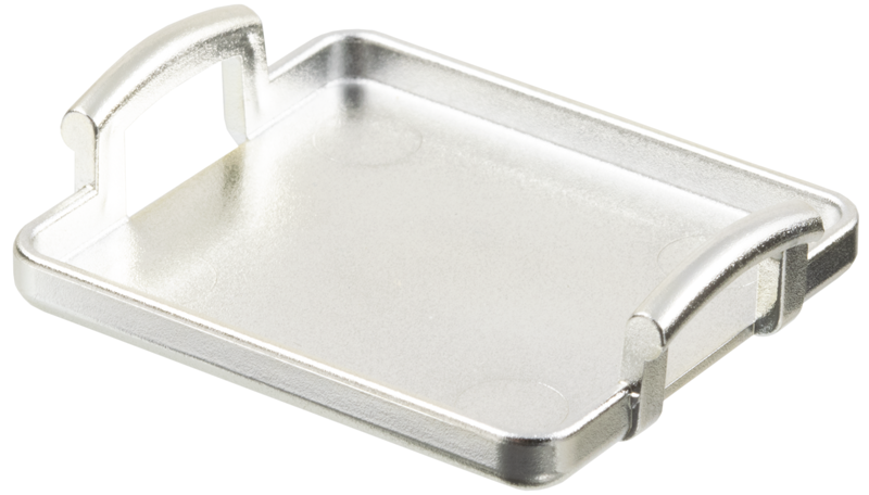 Belville / Scala, Equipment Tray with Handles 5 x 4 x 1 in Chrome Silver
