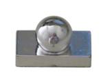 Tile 1 x 2 with Ball in Chrome Silver