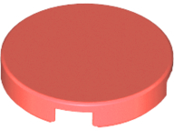 Tile Round 2 x 2 with Bottom Stud Holder in Coral