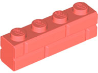 Brick Special 1 x 4 with Masonry Brick Profile in Coral