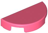 Tile Round 1 x 2 Half Circle in Coral