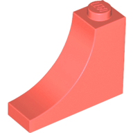 Brick Curved 1 x 3 x 2 Inverted [Inside Bow] in Coral
