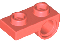 Plate Special 1 x 2 with Pin Hole Underneath in Coral