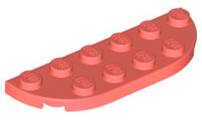 Plate Round Corners 2 x 6 Double in Coral