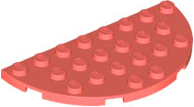 Plate Round Half 4 x 8 in Coral