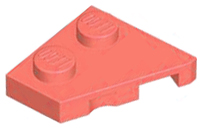 Wedge Plate 2 x 2 Left in Coral