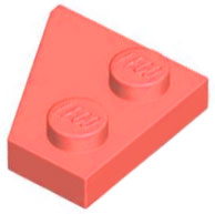 Wedge Plate 2 x 2 Right in Coral