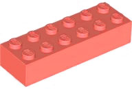 Brick 2 x 6 in Coral