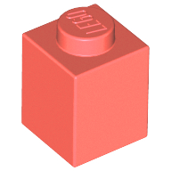 Brick 1 x 1 in Coral