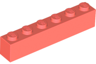 Brick 1 x 6 in Coral