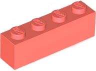 Brick 1 x 4 in Coral