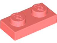 Plate 1 x 2 in Coral