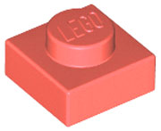 Plate 1 x 1 in Coral