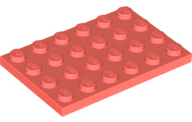 Plate 4 x 6 in Coral