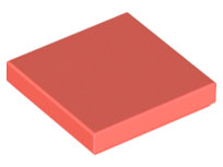 Tile 2 x 2 with Groove in Coral