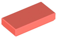 Tile 1 x 2 with Groove in Coral