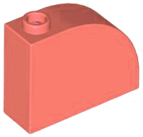 Brick Curved 1 x 3 x 2 in Coral