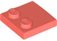 Plate Special 2 x 2 with Only 2 studs in Coral