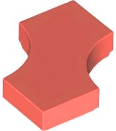 Tile Special 2 x 2 with 2 Quarter Round Cutouts in Coral