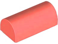 Brick Curved 1 x 2 x 2/3 Double Curved Top, No Studs in Coral