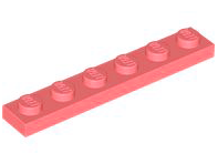 Plate 1 x 6 in Coral