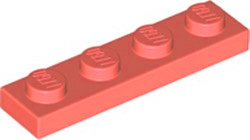 Plate 1 x 4 in Coral